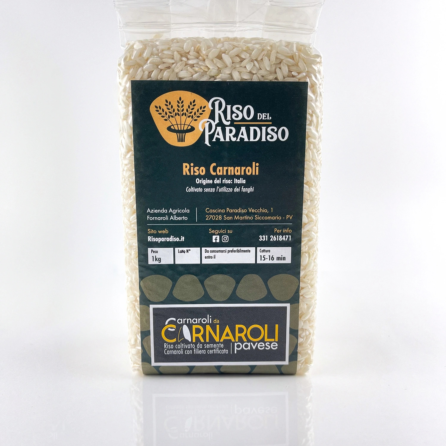 Riso Carnaroli 1Kg sottovuoto - Riso del paradiso