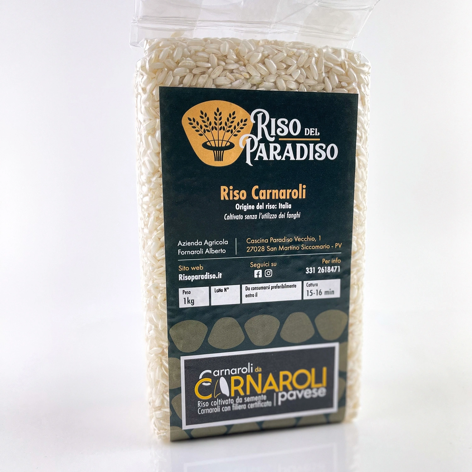 Riso Carnaroli 1Kg sottovuoto - Riso del paradiso