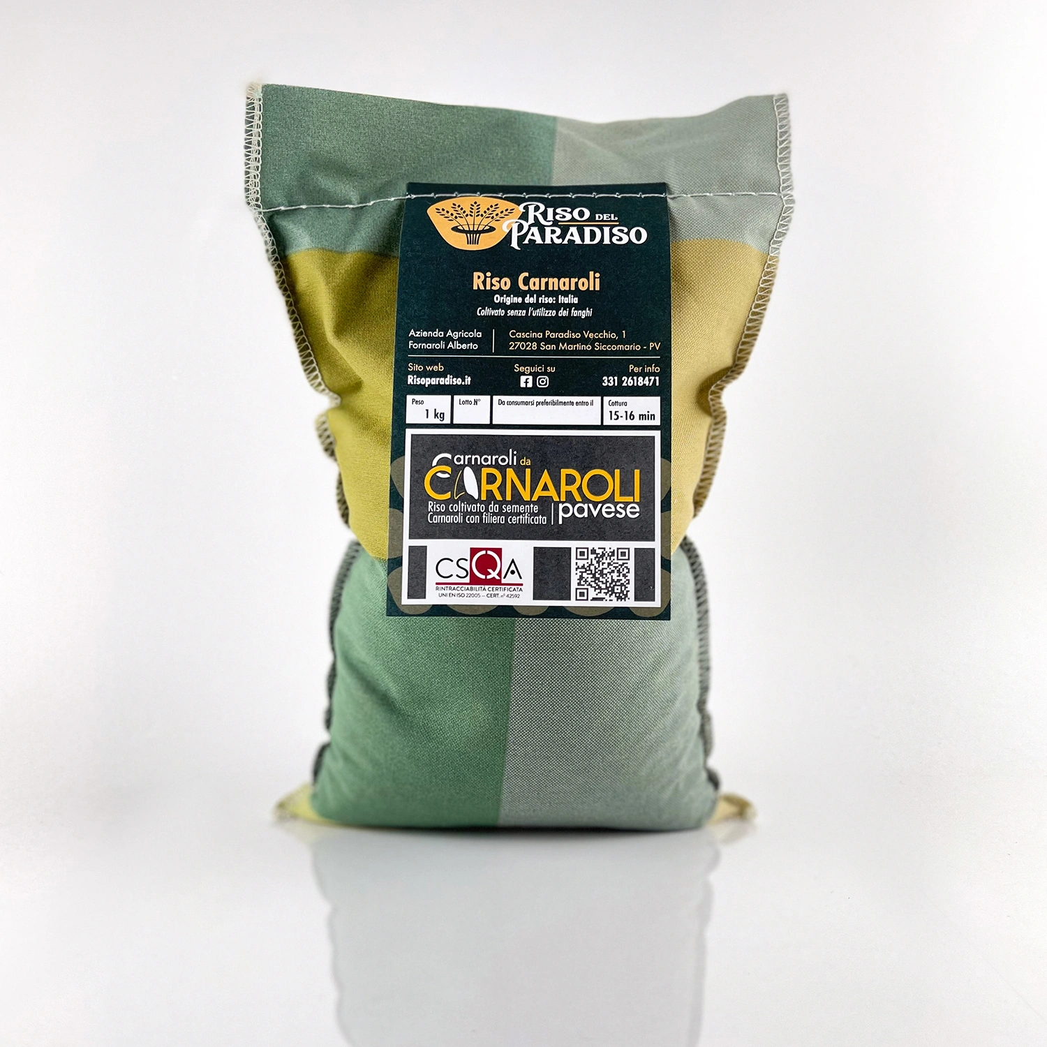 Riso Carnaroli in tela 1kg - Riso del paradiso