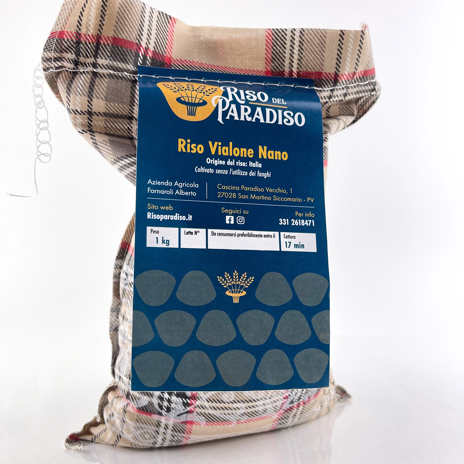 Riso Vialone Nano 1Kg tela - Riso del paradiso
